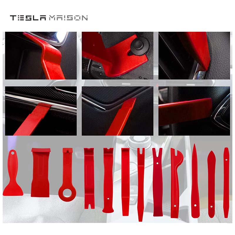 38-Piece Trim Removal Tool Kit For Tesla Interiors And Exterior Demolition -38 PCS RED---Tesla Maison