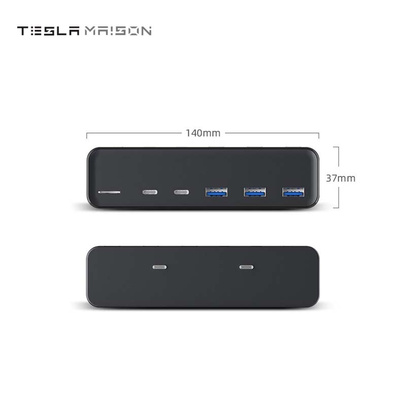 6-in-2 Tesla Model 3 Y USB Hub with Fast Charging - 27W Output