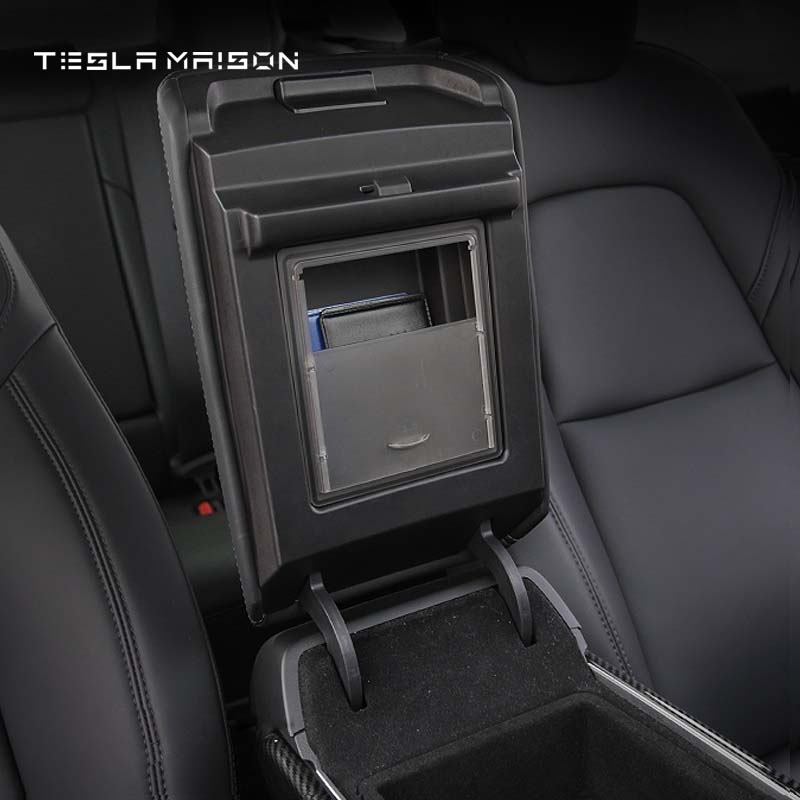Armrest Box Storage for Small Items with Hidden Design -Transparent---Tesla Maison