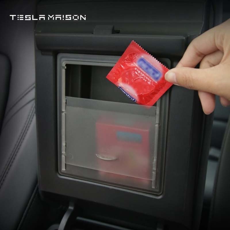 Armrest Box Storage for Small Items with Hidden Design -Transparent---Tesla Maison