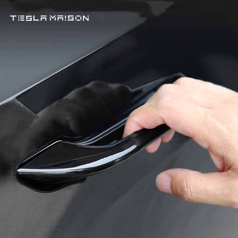 Door Handles for Tesla Model 3 and Model Y 2017-2023 - ( 4 Pieces ) -4pcs Bright black---Tesla Maison