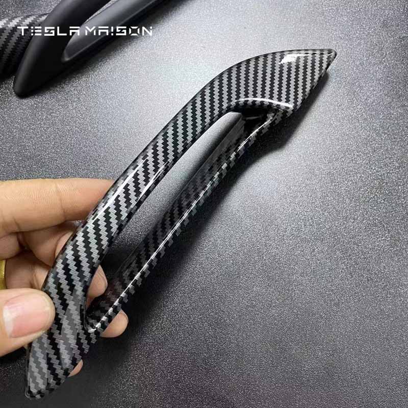 Door Handles for Tesla Model 3 and Model Y 2017-2023 - ( 4 Pieces ) -4pcs Bright carbon---Tesla Maison