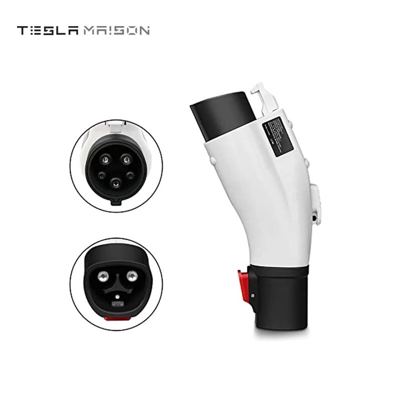 J1772 EVs Adapter Tesla to J1772 Adapter Charger Max 48A & 250V -White---Tesla Maison