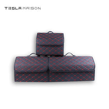 Load image into Gallery viewer, Multipurpose Collapsible Car Trunk Storage Organizer - Black With Red Stitching -Small---Tesla Maison