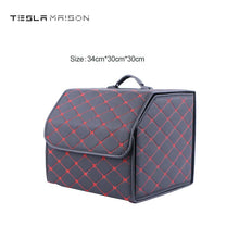 Load image into Gallery viewer, Multipurpose Collapsible Car Trunk Storage Organizer - Black With Red Stitching -Small---Tesla Maison