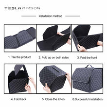Load image into Gallery viewer, Multipurpose Collapsible Car Trunk Storage Organizer - Black With Red Stitching -Small---Tesla Maison