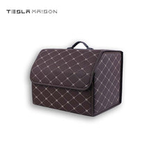 Load image into Gallery viewer, Multipurpose Collapsible Car Trunk Storage Organizer - Brown With Beige Stitching -Small---Tesla Maison