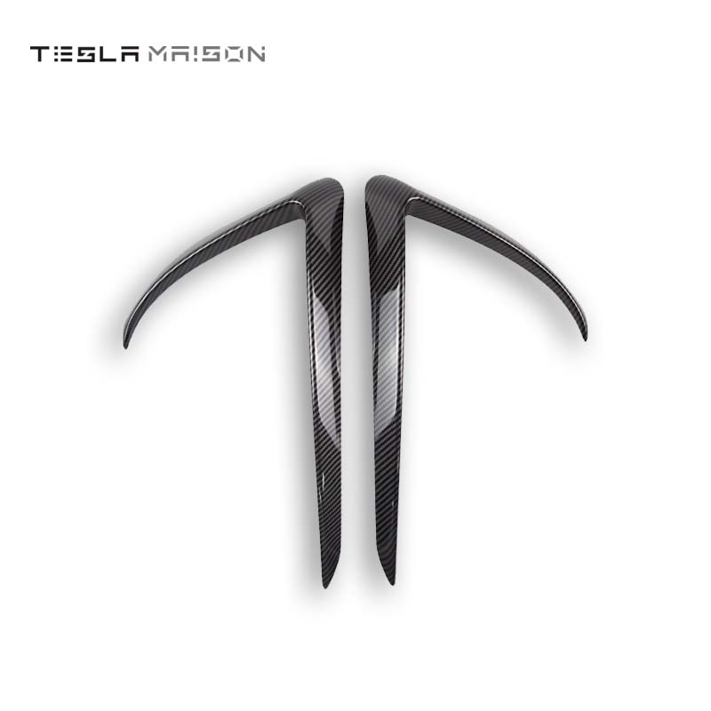 Tesla Model 3 ( 2017-2021 ) Front Blade Trim Sticker -Glossy Carbon---Tesla Maison
