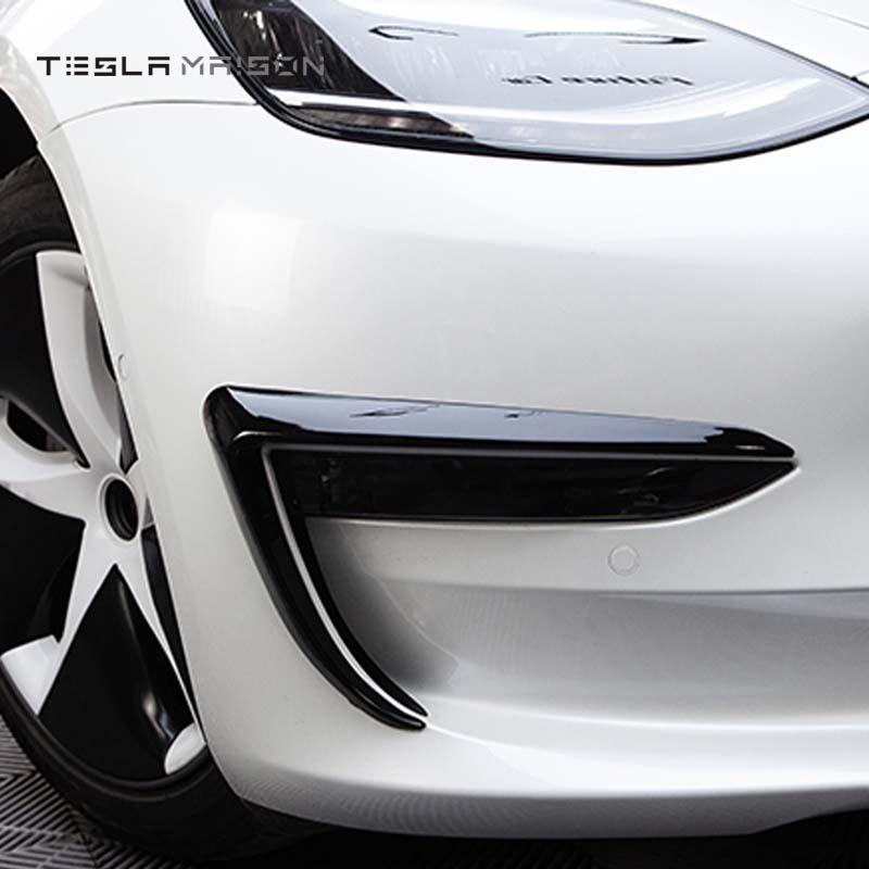 Tesla Model 3 ( 2017-2021 ) Front Blade Trim Sticker -Glossy Carbon---Tesla Maison