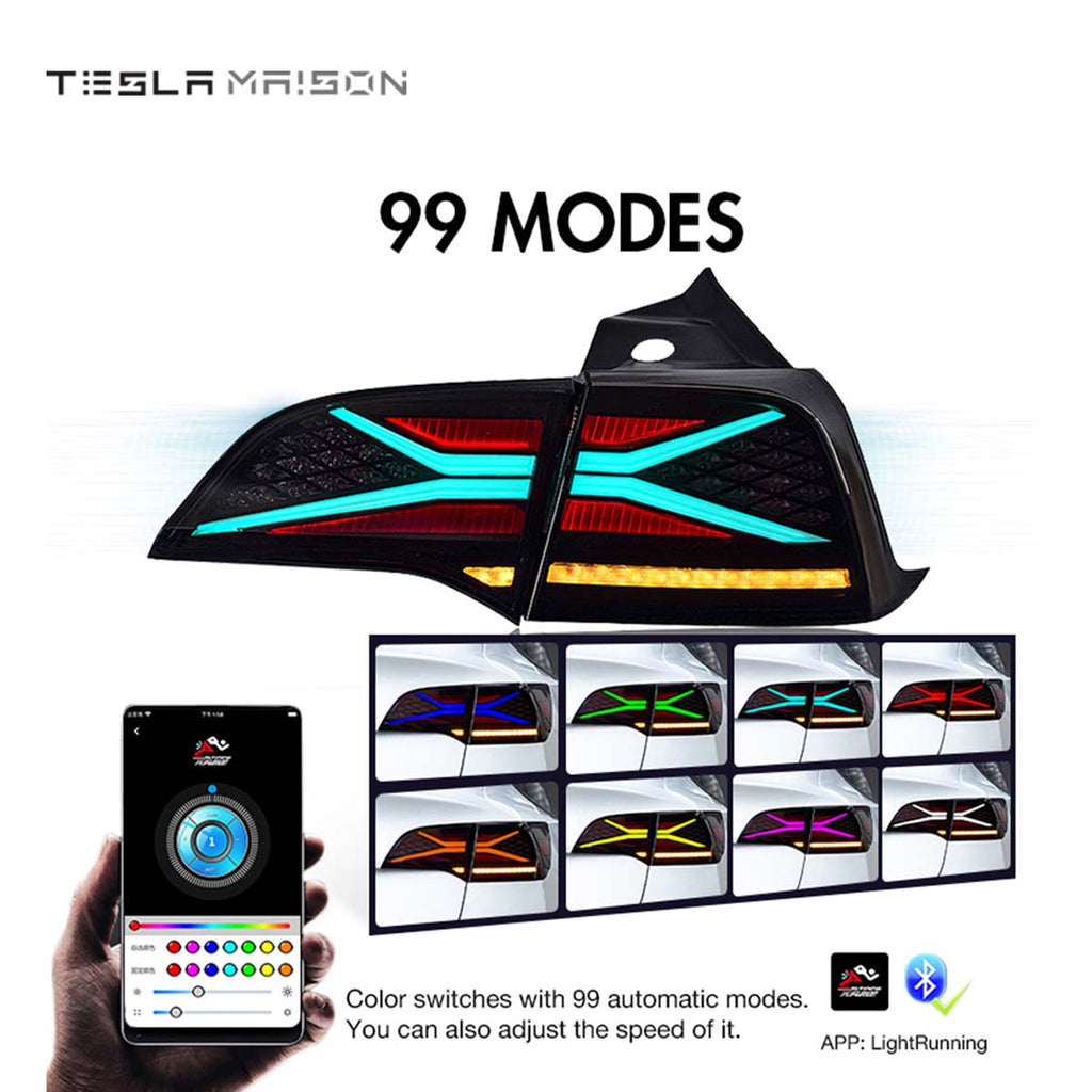 Tesla Model 3 (2017-2022) & Tesla Model Y (2020-2022) RGB TailLights DRL Animation -Tesla Model 3 (2017-2022) & Tesla Model Y(2020-2022)-American version--Tesla Maison