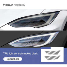 Load image into Gallery viewer, Tesla Model 3 2017-2022 TPU Headlight Tint Film Sheet Sticker -Light Control Black-Tesla Model 3 2017-2022--Tesla Maison