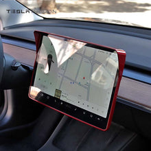 Load image into Gallery viewer, Tesla Model 3 and Model Y Central Console Screen Sunshade Frame -Glossy carbon---Tesla Maison