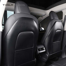 Load image into Gallery viewer, Tesla Model 3 and Model Y Leather Back Seat Kick Protectors Covers -Carbon Fiber Pattern-2pcs / 1 Set--Tesla Maison