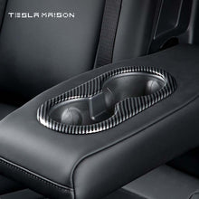 Load image into Gallery viewer, Tesla Model 3 and Model Y Three Rear Seat Cup Holder Trim Cover -Carbon Fiber-Tesla Model 3 &amp; Tesla Model Y--Tesla Maison
