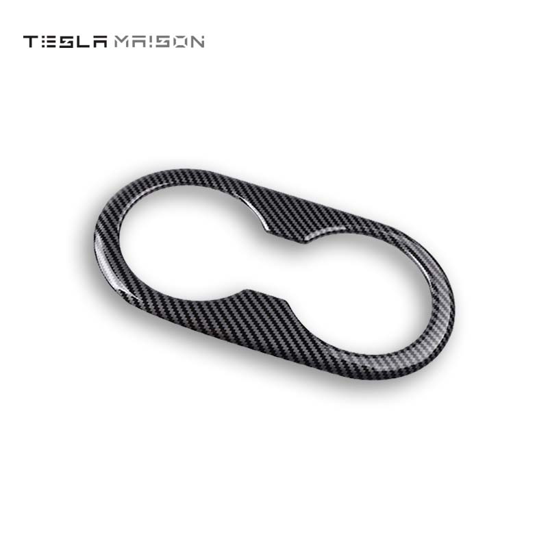 Tesla Model 3 and Model Y Three Rear Seat Cup Holder Trim Cover -Carbon Fiber-Tesla Model 3 & Tesla Model Y--Tesla Maison