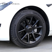Load image into Gallery viewer, Tesla Model 3 Full Cover Wheel Hub Caps - 18&quot; inch (4 Pcs) - Style 3 Matte Black ----Tesla Maison