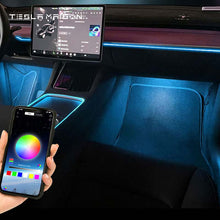 Load image into Gallery viewer, Tesla Model 3 &amp; Model Y Interior Ambient LED Strip Lights with App Controller -Set A---Tesla Maison