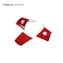 Load image into Gallery viewer, Tesla Model 3 &amp; Model Y Steering Wheel Carbon Fiber Trim Frame -Carbon Fiber Red---Tesla Maison