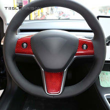 Load image into Gallery viewer, Tesla Model 3 &amp; Model Y Steering Wheel Carbon Fiber Trim Frame -Forging Grain Style---Tesla Maison