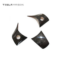 Load image into Gallery viewer, Tesla Model 3 &amp; Model Y Steering Wheel Carbon Fiber Trim Frame -Forging Grain Style---Tesla Maison