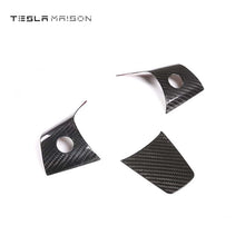 Load image into Gallery viewer, Tesla Model 3 &amp; Model Y Steering Wheel Carbon Fiber Trim Frame -Glossy Carbon---Tesla Maison