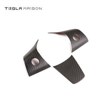 Load image into Gallery viewer, Tesla Model 3 &amp; Model Y Steering Wheel Carbon Fiber Trim Frame -Matte Carbon---Tesla Maison