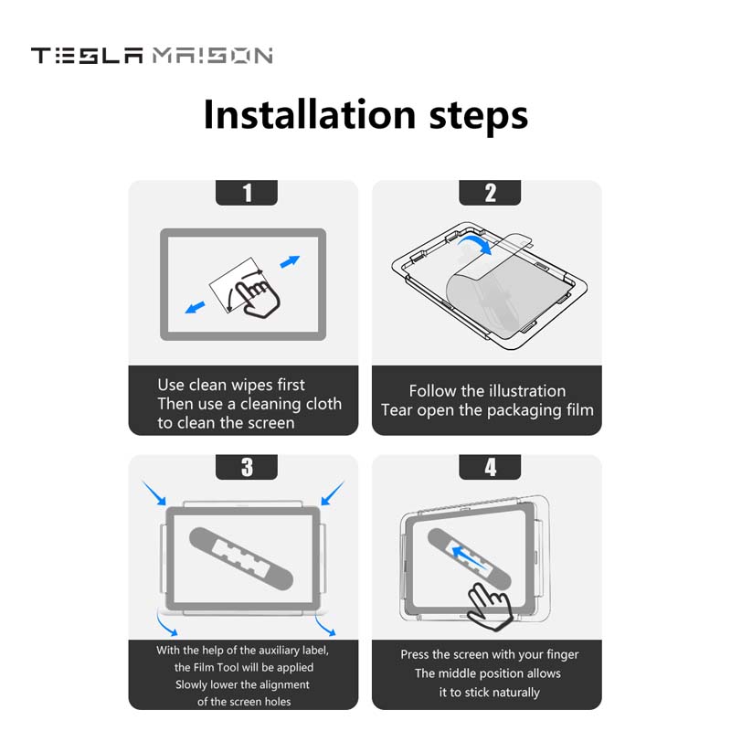Tesla Model 3 & Molde Y 15" Screen Protector with Auto-alignment Tool -High Definition---Tesla Maison
