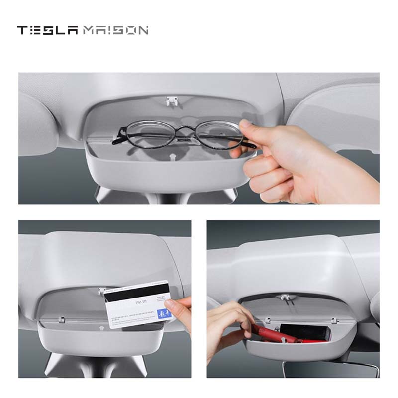 Tesla Model 3 Sunglasses Storage Box | Sunglasses Holder -Suede-Tesla Model 3--Tesla Maison