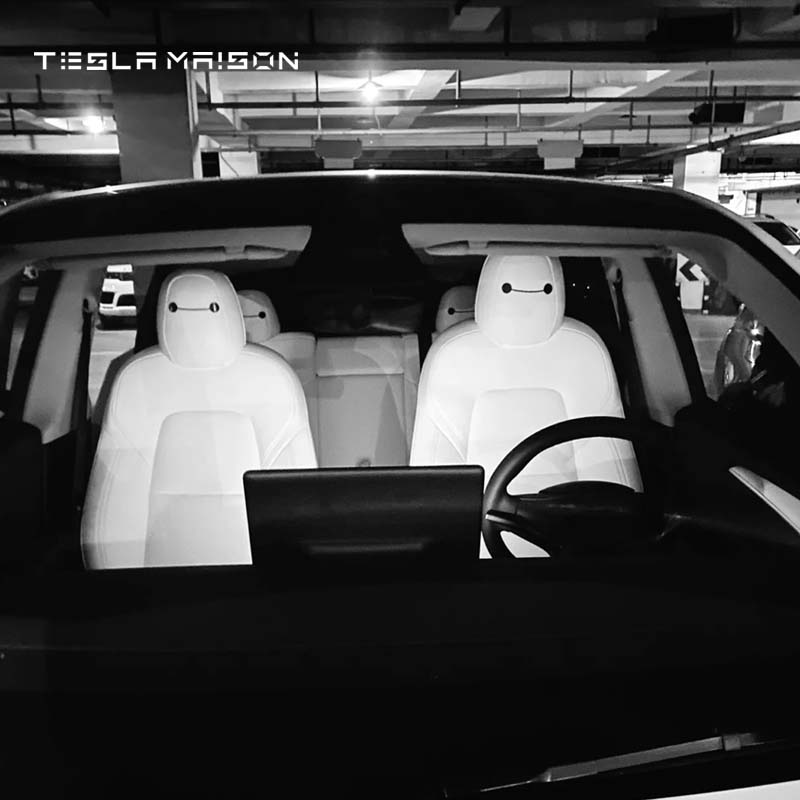 Tesla Model 3 & Tesla Model Y Baymax Seat Headrest Stickers -Black-4pcs--Tesla Maison