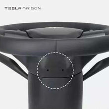 Load image into Gallery viewer, Tesla Model 3 Yoke Steering Wheel - White Leather With Gloss Carbon Upper Panel -No-Without-One Side-Tesla Maison