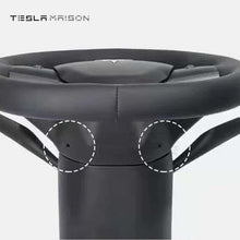Load image into Gallery viewer, Tesla Model 3 Yoke Steering Wheel - White Leather With Gloss Carbon Upper Panel -No-Without-Two Side-Tesla Maison