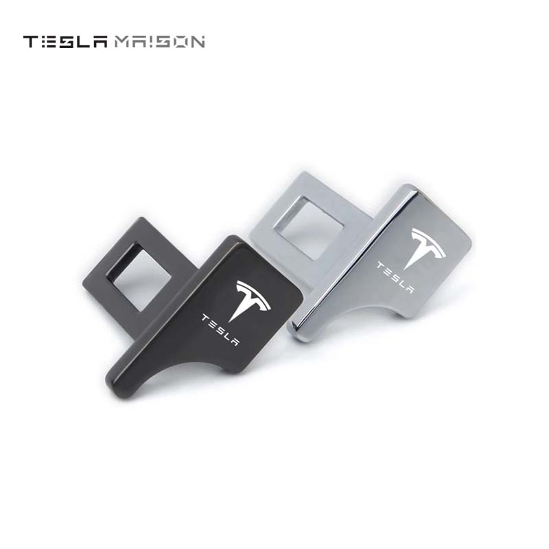 Tesla Model 3/S/X/Y Car Seat Belt Lock Buckle Decoration Clip -Silver---Tesla Maison