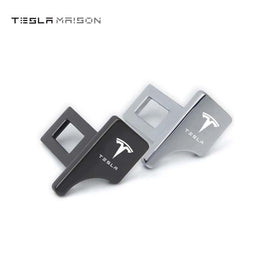Tesla Model 3/S/X/Y Car Seat Belt Lock Buckle Decoration Clip -Silver---Tesla Maison
