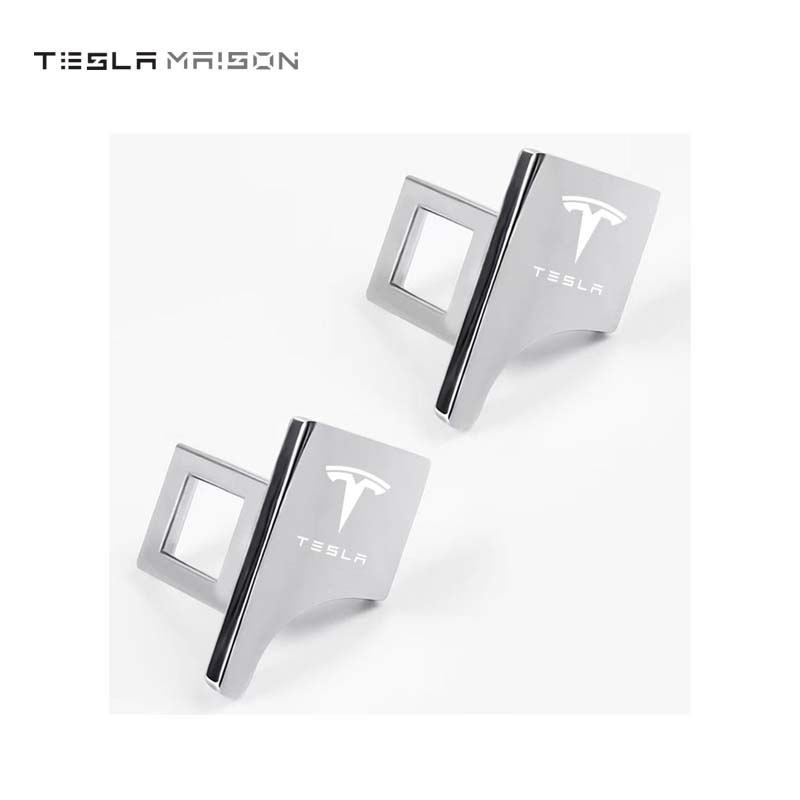 Tesla Model 3/S/X/Y Car Seat Belt Lock Buckle Decoration Clip -Silver---Tesla Maison
