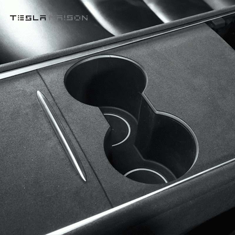 Tesla Model 3/Y 2021- 2022 Premium Suede Center Console Trim Wrap -Black---Tesla Maison