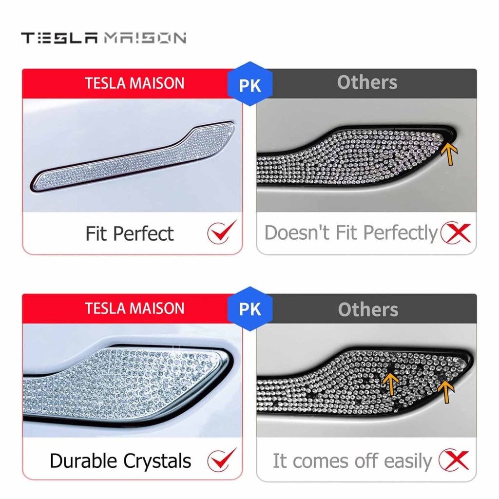 Tesla Model 3/Y Bling Diamond Decal Door Handle Wrap Stickers -Model 3 Y - 4pcs---Tesla Maison