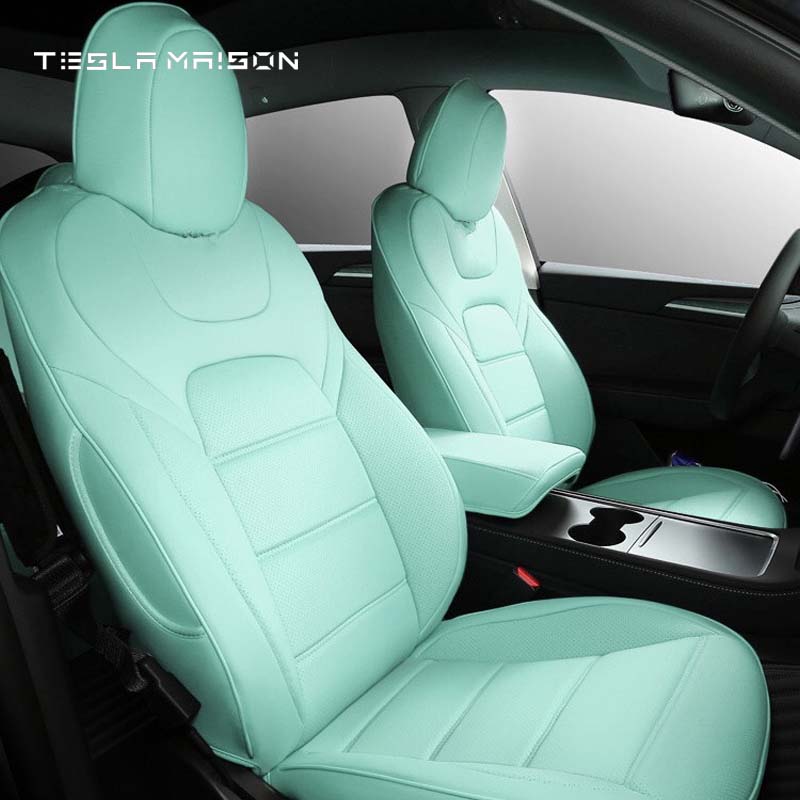 Tesla Model S Premium Nappa Leather Seat Cover -Green-Tesla Model S Full Surround Seat Covers-7 Seats-Tesla Maison