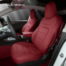 Load image into Gallery viewer, Tesla Model S Premium Nappa Leather Seat Cover -Wine Red-Tesla Model S Full Surround Seat Covers-7 Seats-Tesla Maison