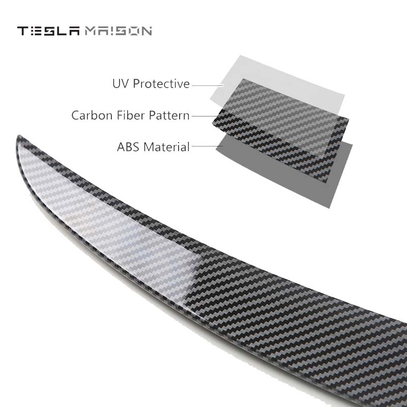 Tesla Model Y (2019-2023) Performance Carbon Fiber Texture Performance Rear Spoiler -Gloss Carbon---Tesla Maison