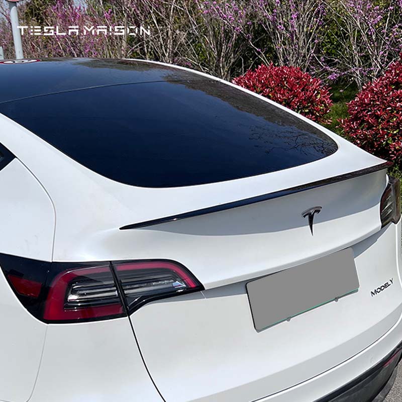Tesla Model Y (2019-2023) Performance Carbon Fiber Texture Performance Rear Spoiler -Gloss Carbon---Tesla Maison