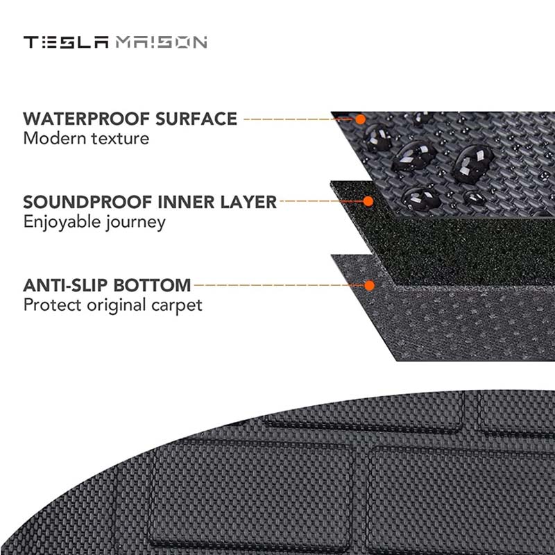 Tesla Model Y 2019-2023 XPE All Weather Floor & Trunk Mats -9pcs Mats Kit - Right Hand Drive-Tesla Model Y (2019-2023)--Tesla Maison