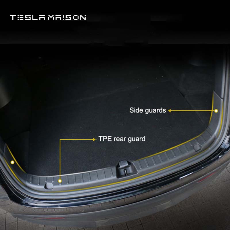 Tesla Model Y 2020-2022 Rear Trunk Sill Plate TPE Rubber Protector -Two Sides-Tesla Model Y 2020-2022--Tesla Maison