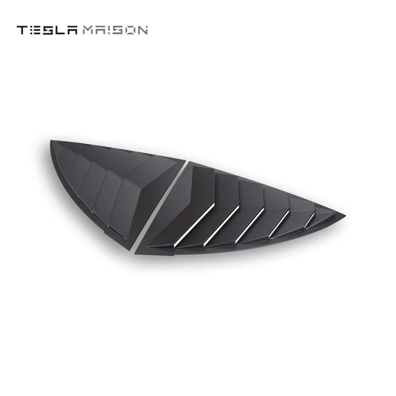 Tesla Model Y 2021-2022 Creative Rear Triangle Window Stickers ( 2 Pieces ) -2pcs Bright black---Tesla Maison
