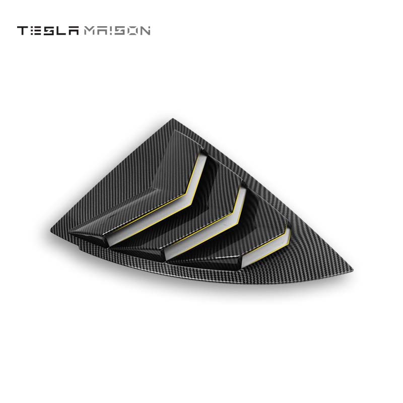 Tesla Model Y 2021-2022 Creative Rear Triangle Window Stickers ( 2 Pieces ) -2pcs Bright carbon---Tesla Maison