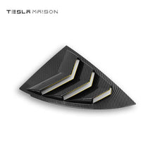 Load image into Gallery viewer, Tesla Model Y 2021-2022 Creative Rear Triangle Window Stickers ( 2 Pieces ) -2pcs Bright carbon---Tesla Maison