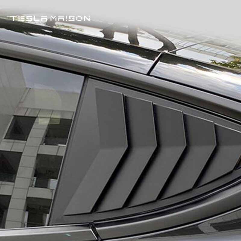 Tesla Model Y 2021-2022 Creative Rear Triangle Window Stickers ( 2 Pieces ) -2pcs Bright carbon---Tesla Maison