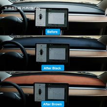 Load image into Gallery viewer, Tesla Model Y 2021-2022 Flannel Front Dashboard Cover -Brown-Tesla Model Y--Tesla Maison