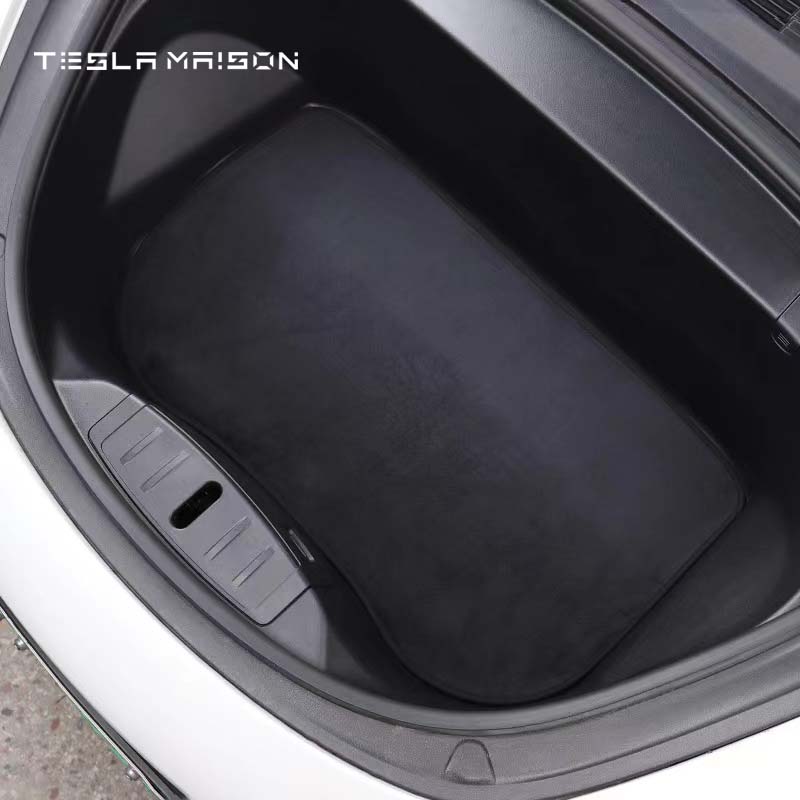 Tesla Model Y 2021-2022 Flannel Rear Storage Mat -Black-Tesla Model Y--Tesla Maison