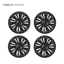 Load image into Gallery viewer, Tesla Model Y Full Coverage Wheel Hub Caps - 19&quot; inch (4 Pcs) - Style 1 Matte Black ----Tesla Maison