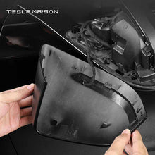 Load image into Gallery viewer, Tesla Model Y Mirror Cover With LED Turn Signal Rear View Mirror Cover -Gloss Carbon Fiber---Tesla Maison